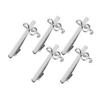 minkissy 5pcs Musical Note Tie Clip Tie Clips for Wedding for Men for Banquet for Men Music Unique for Silver Zinc Alloy