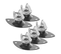 minkissy 5pcs Oval Guitar Jack Plate Recessed Electric Guitar Input Output Socket Cover for Bass Instrument Wiring Repair Replacement Hardware Black