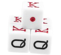 minkissy 5pcs Poker Dices Liars Dice Wear-resistant Dice for Birthday Party Games Portable Prop for Bar Pub Club Entertainment