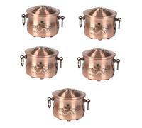 minkissy 5pcs Portable Metal Moxibustion Box with Antique Finish Multi Function Moxibustion Accessory for Home Use Ergonomic Design for Comfortable Handling for Elderly Care and Wellness