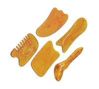 minkissy 5pcs Resin Bee's Wax Scraping Boards Massaging Scraping Tool for Face Neck Back Shoulder Leg Foot Natural Material Safe Massage