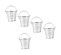 minkissy 5pcs Retro Miniature Iron Buckets Flower Pots for Succulents Garden Balcony Wall Planters Vintage Style Chic Home Decor