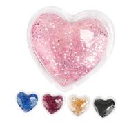minkissy 5pcs Reusable Heart Shaped Gel Eye Pads Cooling and Heating Glitter Design for Tired Eyes Soothing Gel for Reducing Bags and Fatigue