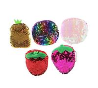 minkissy 5pcs Sequin Purse Small Wallet Zipper Coin Key Bag for Business Journey Daily Use