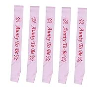 minkissy 5pcs Shower Party Sashes Cloth Birthday Etiquette Belt Durable Soft for Women Friends Family Celebration Pink Aunty