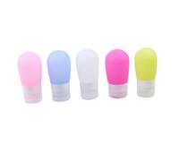 minkissy 5pcs Silicone Travel Bottles for Toiletries Assorted Color Gel Holders Leakproof Cosmetic Dispensers for Shampoo Conditioner and Lotion for Outdoor Adventures