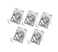 minkissy 5pcs Silver Guitar Jack Plate Output Socket Covers Square Indented Pickup Jack Socket for Electric Guitar with Screws Durable Replacement Parts