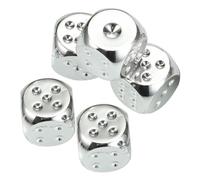 minkissy 5pcs Silver Metal Dice Game Dice Prop Large Decor Delicate Prop for Party and Girls Party Toys