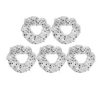 minkissy 5pcs Silver Sequins Scrunchies Sparkly Elastic Hair Ties Ponytail Holders Sequins Hair Ties Ropes Hair Accessories for Women Teen Girls (Silver)