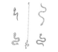 minkissy 5pcs Snake Shaped Ear Studs Punk Rhinestone Earrings for Women Unique Delicate Jewelry for Parties Celebrations Daily Wear Eye Catching Design Durable Ear Decor