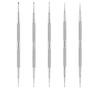 minkissy 5PCS Stainless Steel Nail Dotting Tool Set Dual Ended Art Dotting Pens for Precise Nail Painting Rhinestone Application and DIY Floral Designs