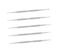 minkissy 5PCS Stainless Steel Nail Dotting Tools Set Dual Ended Manicure Pens for Dotting Painting Rhinestone Application and Embossing Ergonomic Lightweight Design for Beginners and