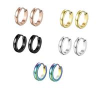 minkissy 5pcs Titanium Steel Arc Ear Studs Colorful Elegant Ear Jewelry for Parties Weddings and Birthdays Silver Black Golden Rose Gold Hypoallergenic Design