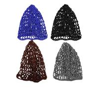 minkissy 5pcs Women Hand Crochet Mesh Hair Net Sleep Cap Ponytail Cap for Sleeping Comfortable Elastic Adjustment