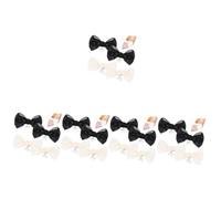 minkissy 5sets Bowknot Shoe Clips with Faux Pearls Stylish Detachable Shoe Buckles for Women Classic Black White Design DIY Accessories for Pumps 2pairs*5