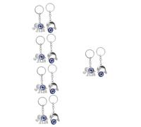 minkissy 5sets Evil Eye Keychain Elephant Dolphin Hanging Charm Turkish Blue Eye Pendants for Decor Lightweight Animal Shaped Ornaments for Keys Bags and Nursery Decoration 2pcs*5