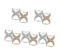 minkissy 5sets Rhinestone Scarf Clips Ties Clips Elegant Scarf Rings for Women and Shirts Buckles to Enhance Your Style 2pcs*5
