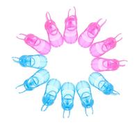 minkissy 6 Pairs Mini Doll Shoes for Dolls Plastic High Heel Crystal Shoes in Pink and Blue Snug Fit Costume Accessories and Play