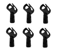 minkissy 6 Pcs Durable Microphone Clips Convenient Rotating Tie Clips for Easy Installation Conference Rooms and Public Spaces Black H Type Design