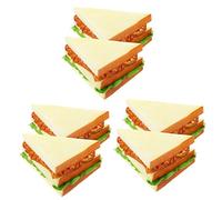 minkissy 6 pcs Fake Sandwich Model PU Material Simulation Food Prop for Photography Kitchen Decor Store Display