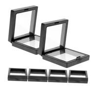 minkissy 6 Sets Transparent PE Film Jewelry Display Boxes for Rings and Bracelets Black Abc Plastic Organizer for Gift Wrapping and Elegant Storage