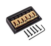 minkissy 6 String String Electric Guitar Bridge Set Fully Adjustable Hard Tail Fixed Bridge Replacement Parts Black for Enhanced Intonation and Easy Installation