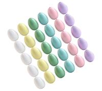 minkissy 60pcs Easter Egg Wooden Beads DIY Craft Beads Set with Mixed Colors for Jewelry Making Garland and Tassel Decorations for DIY Bracelets and Necklace Accessories Random Color