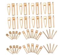 minkissy 60pcs Gold Metal Alligator Hair Clips with Side Clips Square Hollow Barrettes Lightweight DIY Hair Accessories for Women Crafting for School Work Parties