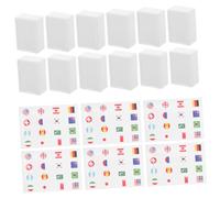 minkissy 65pcs National Flag Mahjong Game Portable Tile Game with Flags World Fun for Family Gatherings Travel and Casual Play Plastic Stickers for Vibrant Gameplay