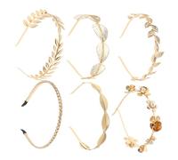 minkissy 6pc Faux Pearl Headband Set for Women Carnival Season Headwear Wedding Headband for Bride Fashion Festival Jewelry Accessories