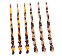 minkissy 6pcs Acetate Caramel Tortoise Shell Leopard Print Chinese Hair Chopsticks Hair Sticks for Women for Buns for Parties Cosplay Special Occasions