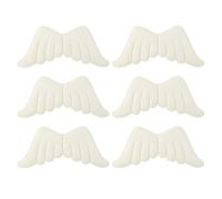 minkissy 6pcs Applique Angel Wings Patch White Knitted Fabric Sewing on Clothes DIY Handicrafts for Tailor Shop, Friends Who Like Sewing, Family