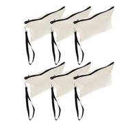 minkissy 6pcs Beige Fabric Makeup Bags with Zipper and Handle Soft Travel Toiletry Organizer for Women DIY Cosmetic Pouch with Internal Compartments for Face Products and Makeup Enthusiasts