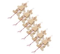 minkissy 6pcs Blank Wooden Marionette Puppets DIY Pull String Clown for Family Gatherings and Home Decor Compact Craft Supplies for Pretend Play