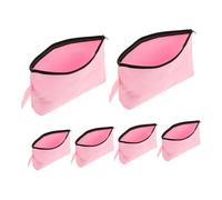 minkissy 6pcs Blank Zipper Cosmetic Bags for Travel Versatile Storage for Makeup Artists Students and Professionals Durable Canvas Design
