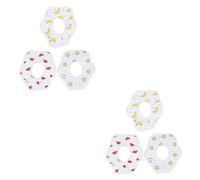 minkissy 6pcs Cotton Bandana Bibs for Feeding and Drooling Soft and Stylish Saliva Towels for Round Design Kiwi Banana and Watermelon Prints for Daily Use