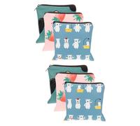 minkissy 6pcs Cute Cartoon Multi-Function Period Pouch Sanitary Napkin Storage Organizer for Women for School and Travel Avocado Strawberry and