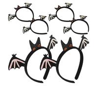 minkissy 6pcs Decorative Bat Hairband Spooky Costume Accessories for Halloween Parties Comfortable Cosplay Hair Hoop with Bat Wings for Themed Events Photo Props