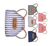 minkissy 6pcs Denim Checkered Doll Aprons Assorted Miniature Outfits for DIY Projects for Plush Doll Role Play Enhances Imaginative Storytelling with Versatile Styling Options