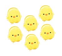 minkissy 6pcs Easter Decor Little Yellow Chicken Coin Purse Plush Coin Bag Animal-Shaped Change Purse