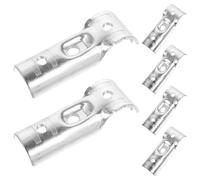 minkissy 6pcs End Rail Clamp Connector T Clamp for Panel Secure Connection Non-Welded Design Carbon Steel Silver Fence Suitable for Composite Fence Panels