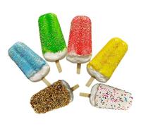minkissy 6pcs Fake Ice Cream Props Lifelike Dessert Models for Photography Decoration for Home Shops and Role Play PU Material Designs