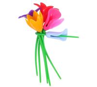 minkissy 6pcs Glass Charms Silicone Glass Markers Flower Shape Assorted Color Classic Elegant Style Drink Identification Colorfast for Celebration Party Christmas Random Color