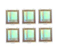 minkissy 6pcs Glitter Eyelash Storage Boxes with Tray Square Rhinestone False Eyelash Packaging Easy to Open Close Chic Organizer and Tools