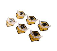 minkissy 6pcs Graduation Cap Brooch Cartoon Lapel Pins for Students Teachers Party Decorations Colorful Academic Achievement Badge Accessories for Clothes Bags Hats