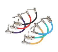 minkissy 6pcs Guitar Patch Cables Flat Head Instrument Connection Line for Effects Pedals Durable PU Copper Design Sound Transmission Easy Plug and Play Connection