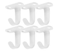 minkissy 6pcs Heavy Duty Wall Fixing Hook Ceiling Hooks Metal Iron Portable Under-Shelf Towel Robe Clothes Hanger for Indoor Outdoor Use