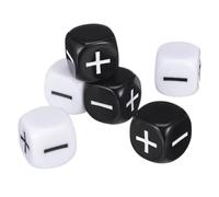 minkissy 6Pcs Large Black and White Plus Minus Sign Dice Lightweight Plastic Counting Dice for Party Table Games and Educational Play