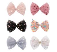 minkissy 6pcs Large Bow Hair Clips with Fashionable Grenadine Material, Ergonomic Design and Strong Grip, for Family Hair Decorations