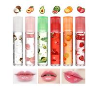 Minkissy 6pcs Lip Gloss Set Fruit Flavored Hydrating Lip Oil Set Moisturizing Lipsticks Transparent Lipsticks Oil Gloss with Roller Ball for Women and Girls 8ml